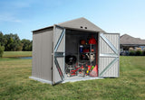 Elite Steel Storage Shed with Pent Roof, Cool Grey, 8-ft x 6-ft