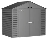 Select Galvanized Steel Storage Shed, Charcoal, 8-ft x 6-ft