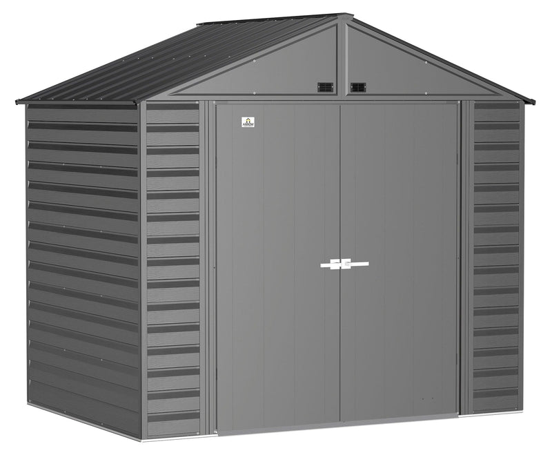 Select Galvanized Steel Storage Shed, Charcoal, 8-ft x 6-ft V7066