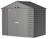Select Galvanized Steel Storage Shed, Charcoal, 8-ft x 6-ft