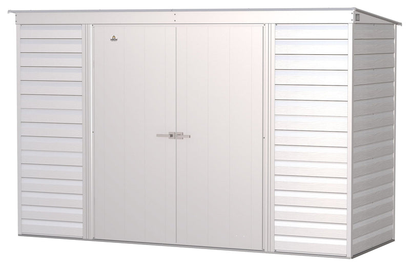 Select Galvanized Steel Storage Shed, Flute Grey, 10-ft x 4-ft H8567