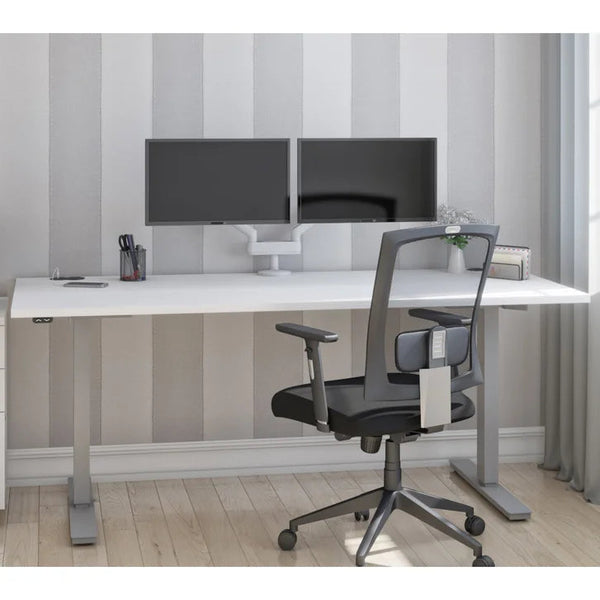 Bestar Upstand 76.2 cm x 182.9 cm (30 in. x 72 in.) Height Adjustable Desk with Dual Monitor Arm Z2689