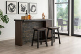 Arnold Oak/Dark Grey Counter/Bar Stool with Back Rest, 2-pc