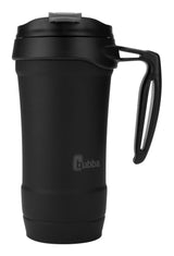 Hero Stainless Steel Insulated Travel Mug with Handle, Rubberized Licorice, 18 oz