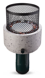 Cinder Round Outdoor Tabletop Gas Fire Pit, 11,000 BTU