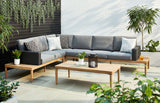 Edenvale Aluminum Frame & Wicker Faux Wood Finish Outdoor/Patio Sectional Set, 4-pc