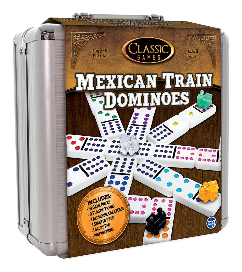 Classic Games Mexican Train Dominos Game Set In Aluminum Carrying Case, Ages 8+ G9475