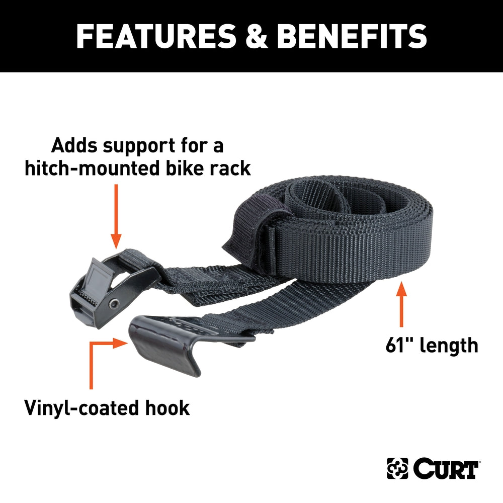 18050 Support Strap Stabilizer For Hitch-Mounted Bike Rack, 61-in, Black