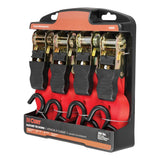 83002 16-ft Red Cargo Straps with S-Hooks (500-lb, 4-pk)