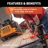 83002 16-ft Red Cargo Straps with S-Hooks (500-lb, 4-pk)