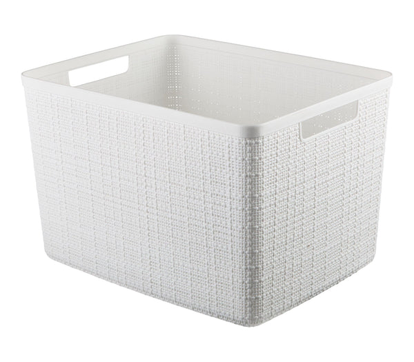 Large Jute Weave Nesting Storage Basket, White H5177