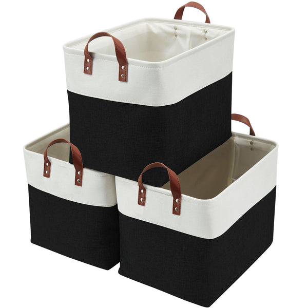 Jumbo Foldable Storage Basket, 42-L, 3-pk, Black P3901
