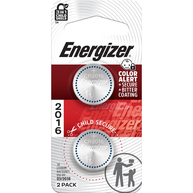 CR2016 3V / 3 Volt Lithium Coin Cell Batteries for Watches & Electronics, 2-pk M7229