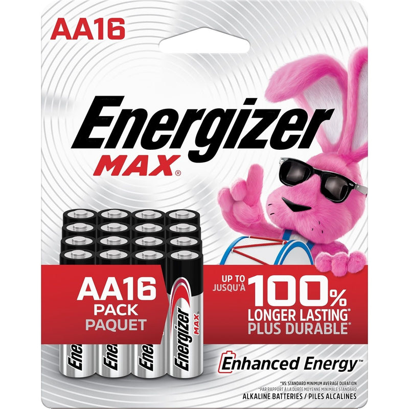 Max 16-pk AA Alkaline Batteries, Long Lasting, All Purpose T1390
