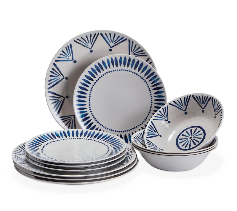 Patio Dinnerware Set, 12-piece, Blue L2695