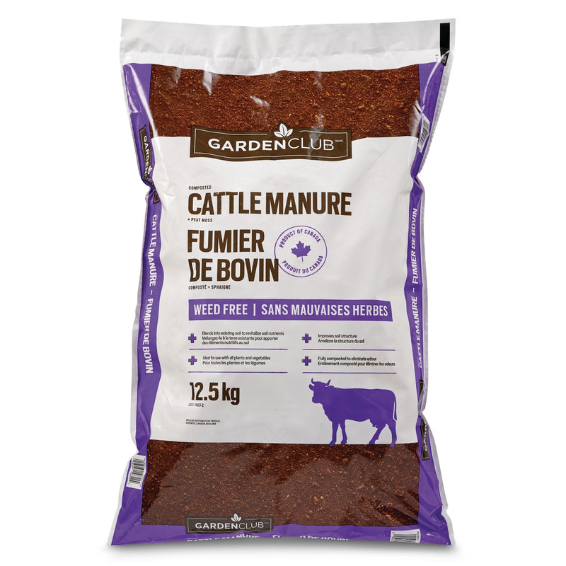 Composted Cattle Manure/Fertilizer, Weed Free,12.5-kg B7872