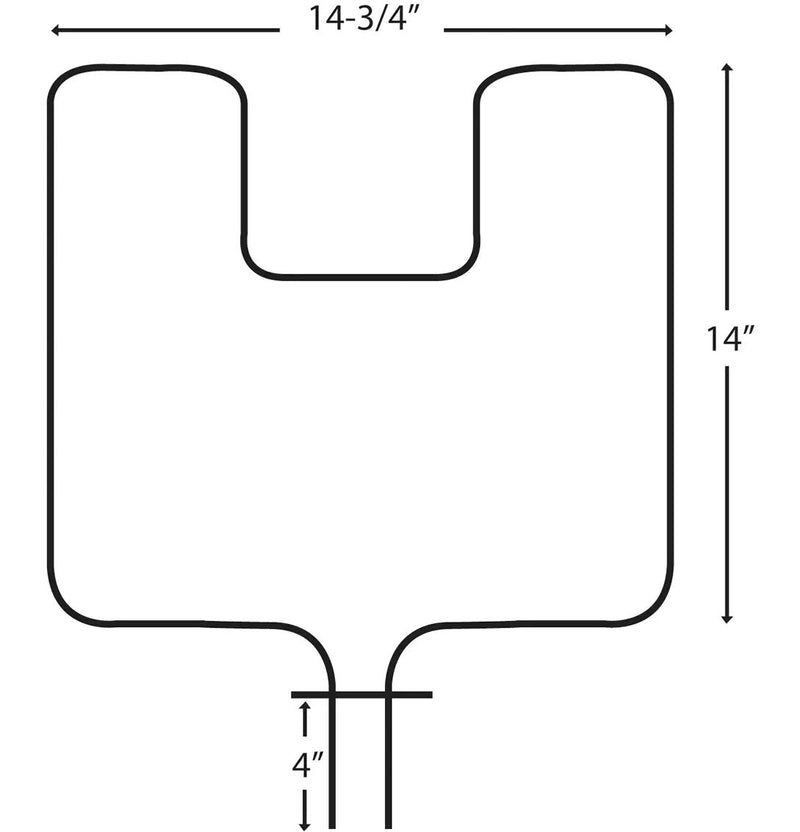 62509/2 Oven/Bake Element with Fixed 90° Connector, 2400W, 14-3/4-in x 14-in R3104