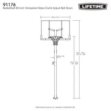 In-Ground Crank Adjust Bolt Down Outdoor Basketball Hoop, 50-in