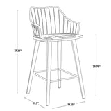 Winston Fixed-Height Counter Stool, Wood, 26-in