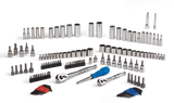 Socket Set, 128-pc, SAE / Metric, CRV, Nickel-Chrome Plating