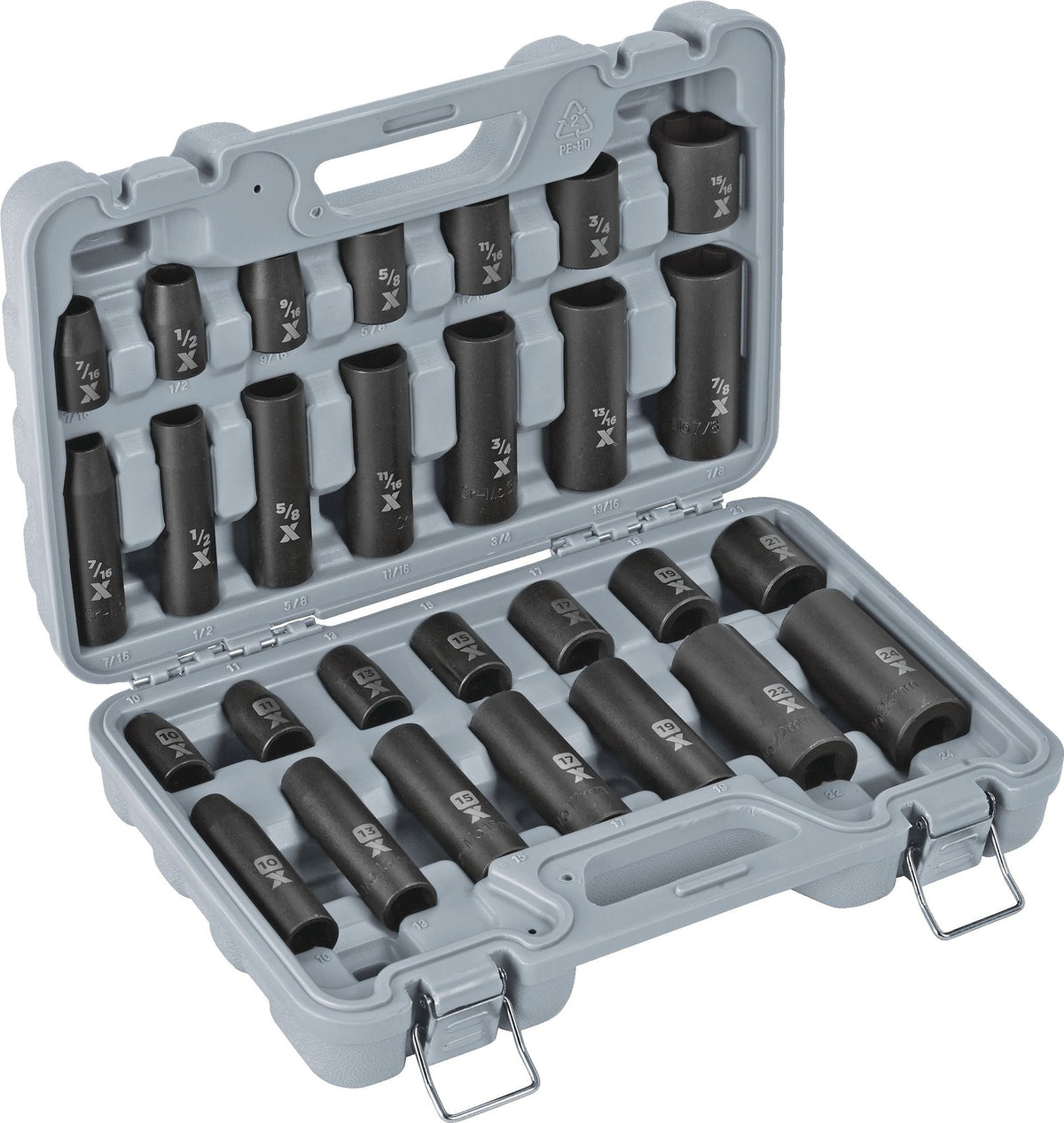 1/2-in Drive Professional Grade Impact Socket Set, 28-pc, CRMO