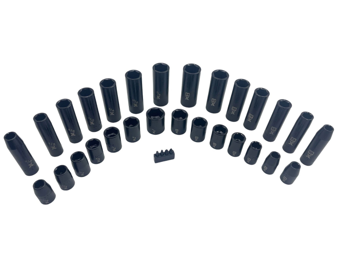 1/2-in Drive Professional Grade Impact Socket Set, 28-pc, CRMO