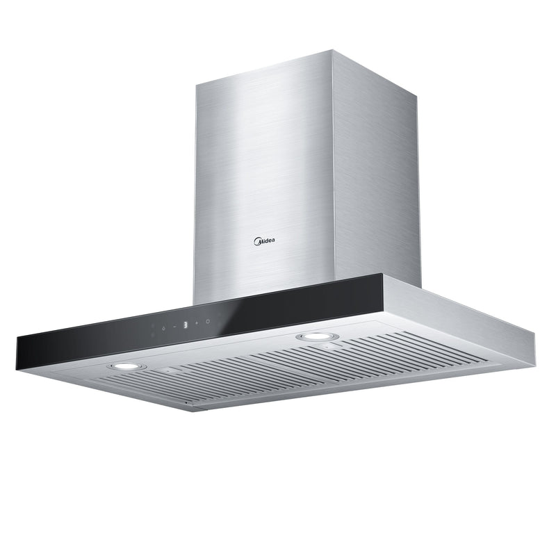 Glass 450CFM T-Shape Kitchen Exhaust Fan Range Hood with Gesture Controls, Stainless Steel, 30-in R483