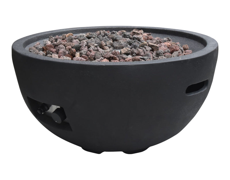 Jefferson Round Gas Fueled Outdoor Fire Bowl with PVC Cover, 40,000 BTUs, 13.7-in F559