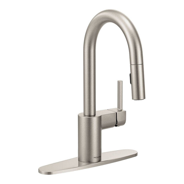 Align Single Handle High Arc Pull Down Sprayer Kitchen Faucet, Stainless Steel V3733