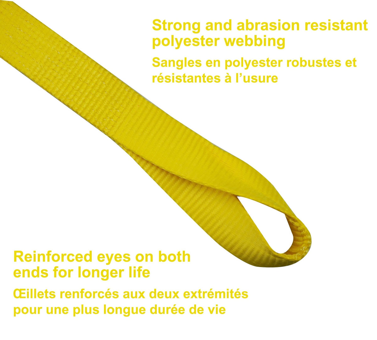 17,000-lb Tow Strap, with Reinforced Eyes, 2-in x 20-ft