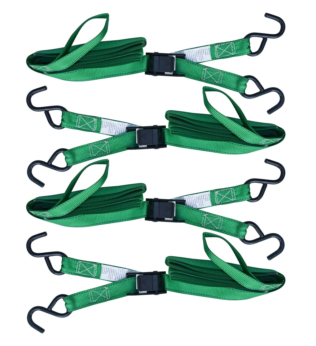 900-lb Cambuckle Tie-Down Straps, Weatherproof, 1-in x 10-ft, 4-pk