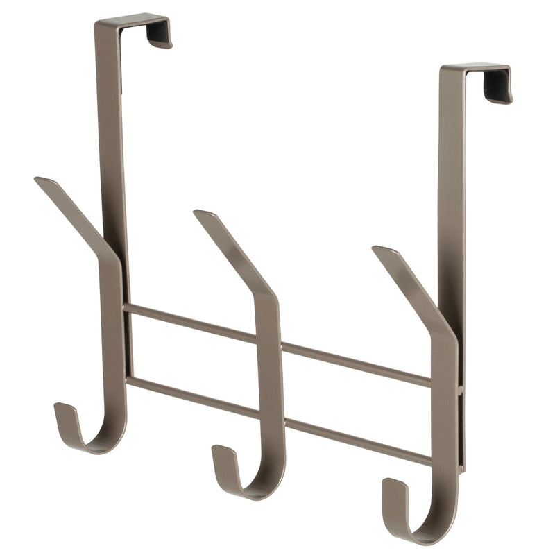 8.5" Over The Door Metal 3 Hook, Champagne Z4160
