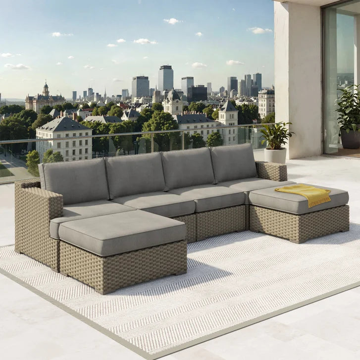 Niko Heritage 6-piece Patio Sectional Conversation Set