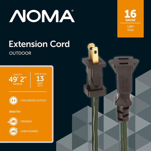 16/2 Outdoor Extension Cord, Flexible, 1 Outlet, Green T2989