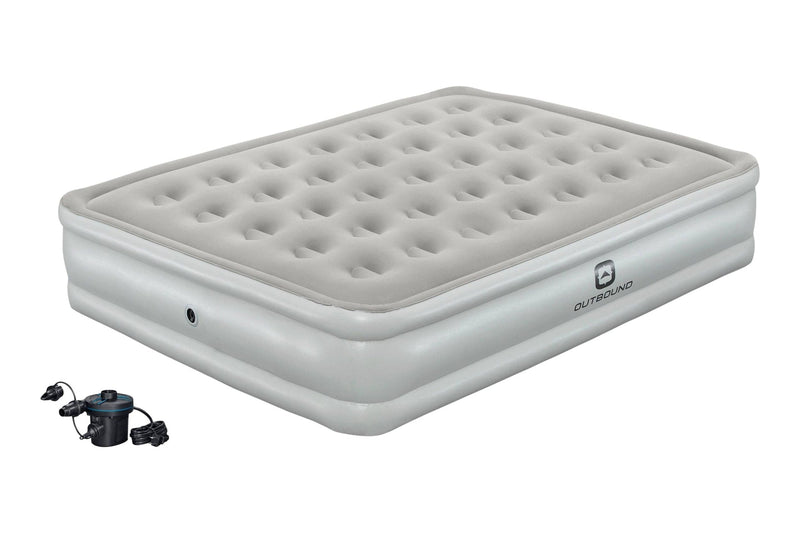 Queen Flocked Double-High Inflatable Air Mattress/Airbed with 110V Pump & Carry Bag Y8117