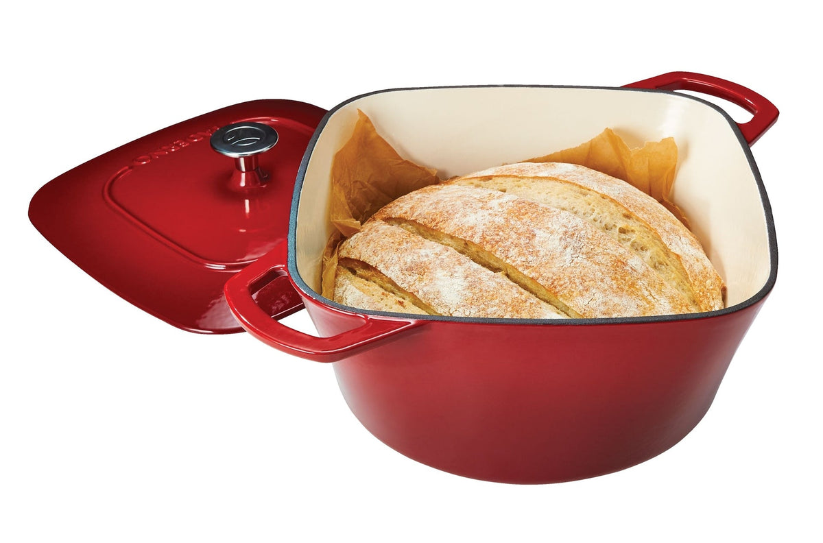 Dutch Oven, Durable Cast Iron, Oven Safe, Red, 6.5qt