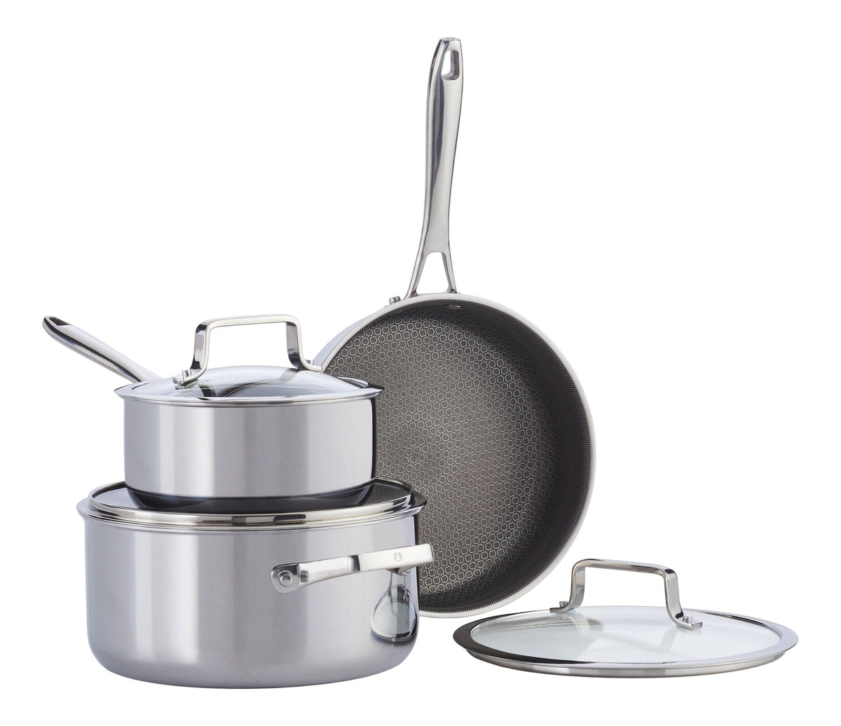PFOA-Free Hybrid Clad Cookware Pot Set, 6-pc