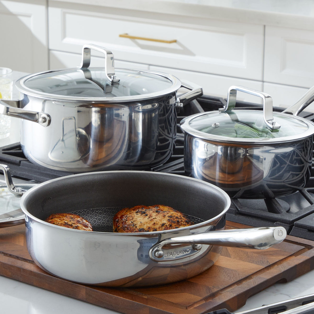 PFOA-Free Hybrid Clad Cookware Pot Set, 6-pc