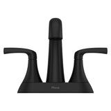 Rancho Double Handle 4-in Centreset Bathroom Sink Faucet Push & Seal Drain, WaterSense Certified, Matte Black