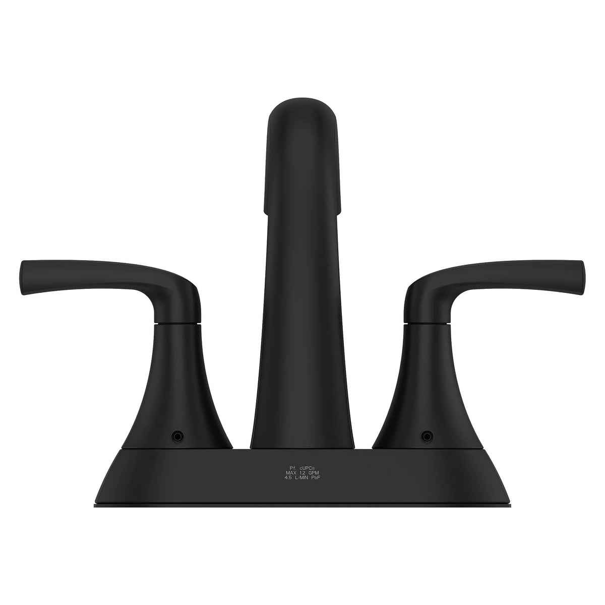 Rancho Double Handle 4-in Centreset Bathroom Sink Faucet Push & Seal Drain, WaterSense Certified, Matte Black