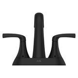 Rancho Double Handle 4-in Centreset Bathroom Sink Faucet Push & Seal Drain, WaterSense Certified, Matte Black
