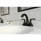 Rancho Double Handle 4-in Centreset Bathroom Sink Faucet Push & Seal Drain, WaterSense Certified, Matte Black