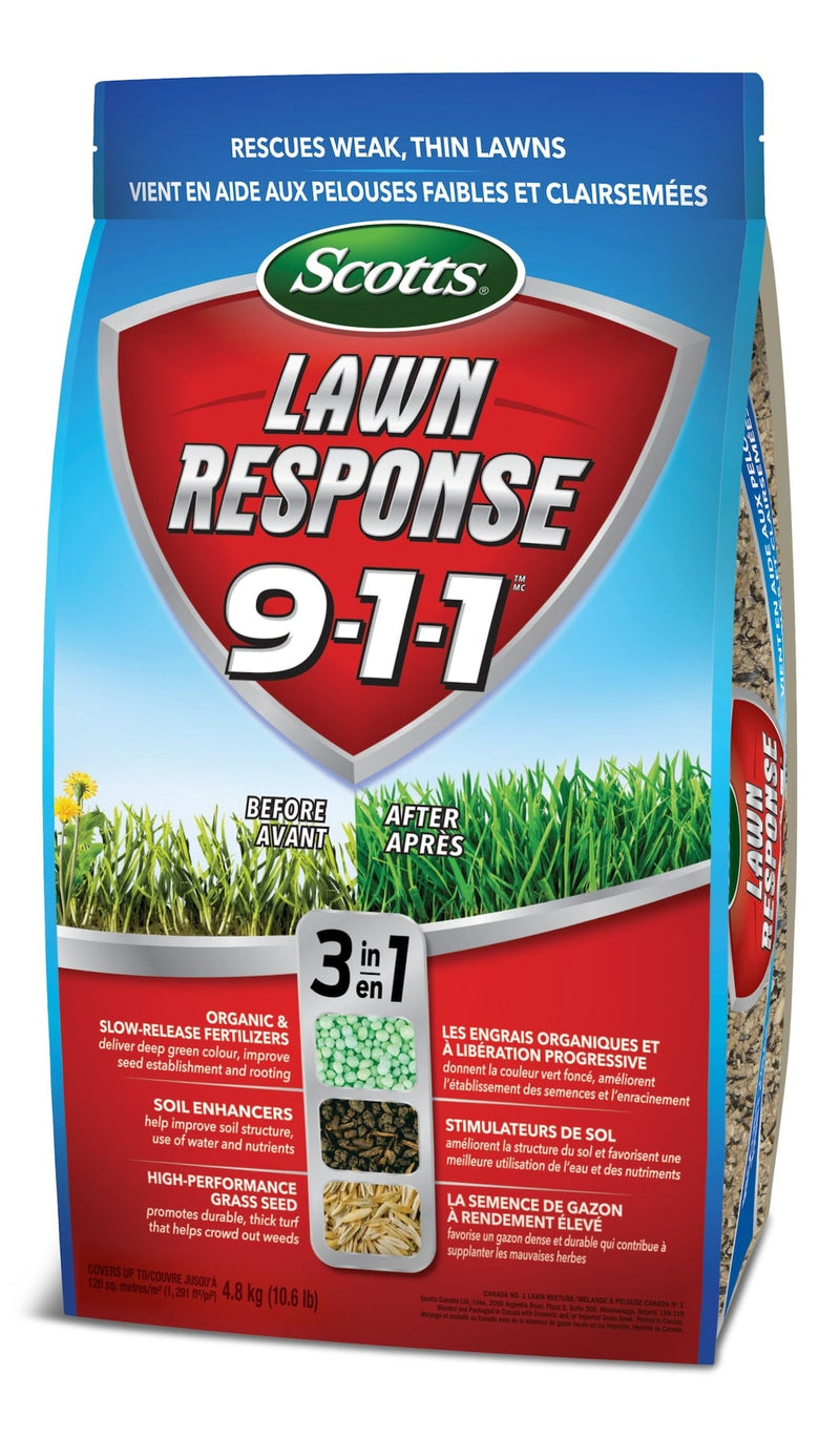 Lawn Response 3-in-1 Grass Seed & Fertilizer Mix, 9-1-1, 4.8-kg O9660