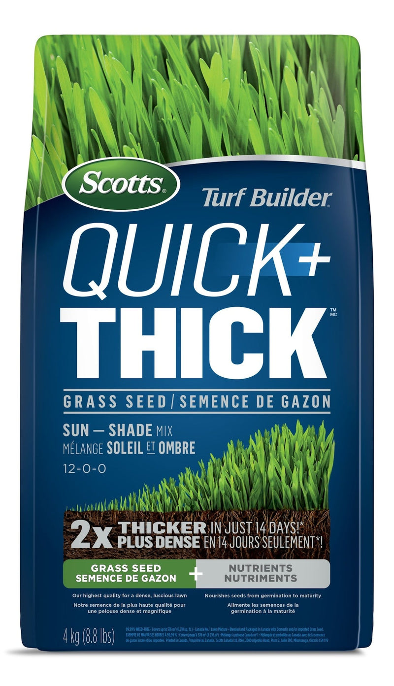 Turf Builder Quick + Thick Sun—Shade Grass Seed & Fertilizer Mix, 4-kg P8680