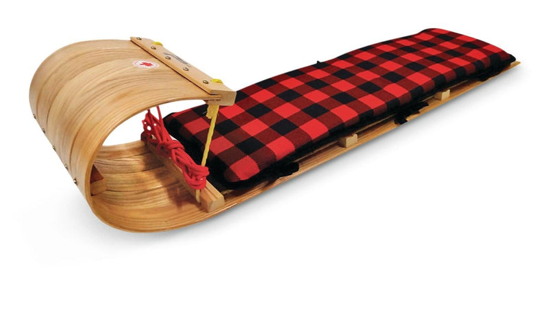 Grizzly Kids' Traditional Vintage Wooden Winter Toboggan Sled & Seat Pad, 4-ft K8762