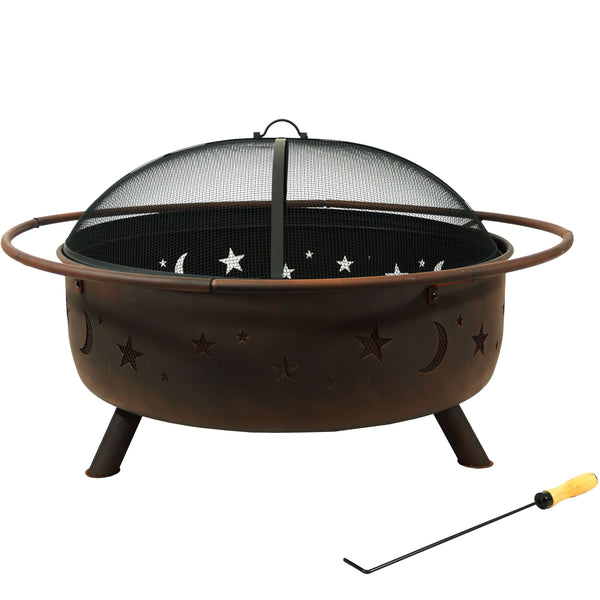Décor Steel Cosmic Fire Pit, Extra-Large, 42-in Z130
