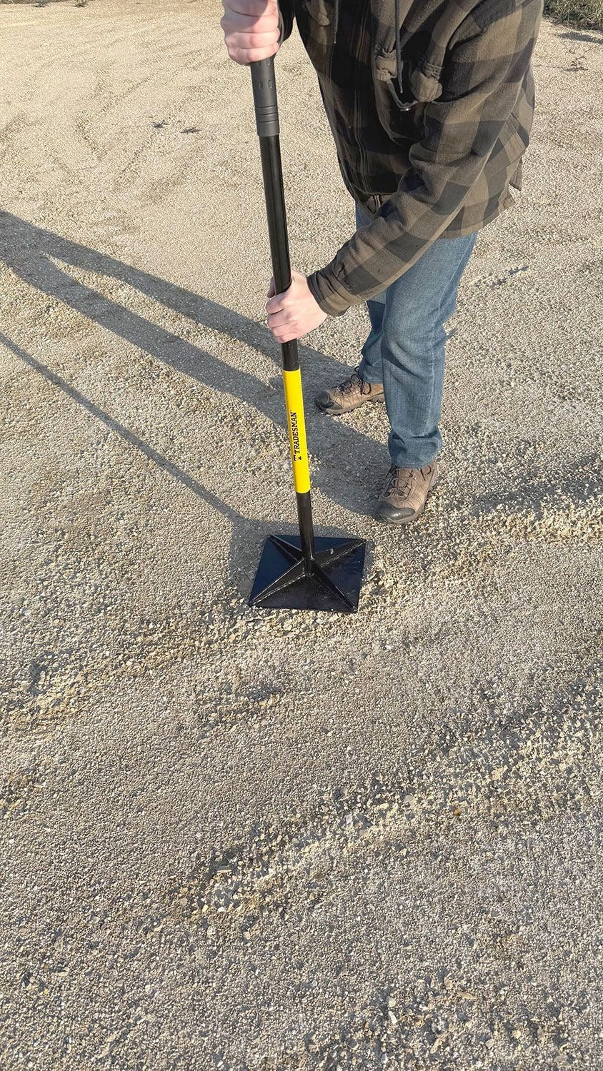 Steel Leveling Garden Tamper with Rubber Grip, 10-in x 10-in