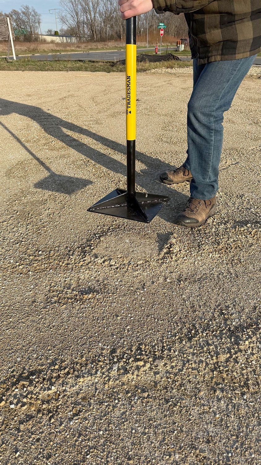 Steel Leveling Garden Tamper with Rubber Grip, 10-in x 10-in