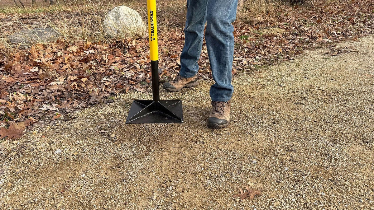 Steel Leveling Garden Tamper with Rubber Grip, 10-in x 10-in