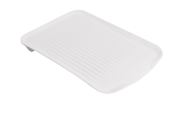 Anti-Microbial Plastic Drainboard Tray For Kitchen Dish Drying Rack, White B7647